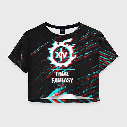 Женский топ Final Fantasy в стиле glitch и баги графики на тем / 3D-принт – фото 1