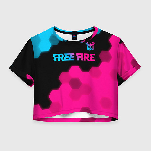 Женский топ Free Fire - neon gradient: символ сверху / 3D-принт – фото 1