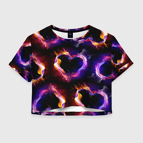 Женский топ Пламенное сердце - паттерн / 3D-принт – фото 1