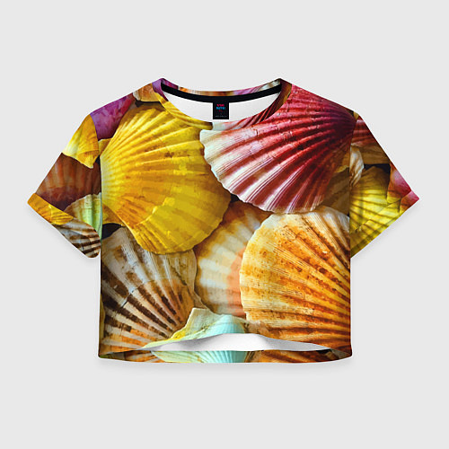 Женский топ Разноцветные створки океанских раковин / 3D-принт – фото 1