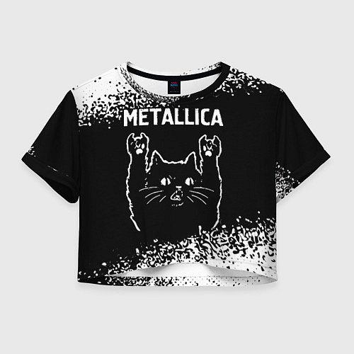 Женский топ Группа Metallica и рок кот / 3D-принт – фото 1