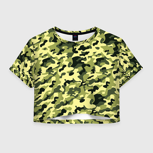 Женский топ Камуфляж Зеленые листья / 3D-принт – фото 1