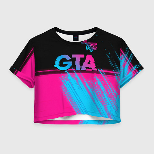 Женский топ GTA - neon gradient: символ сверху / 3D-принт – фото 1