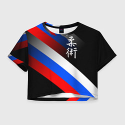 Футболка 3D укороченная женская Джиу-джитсу : Россия, цвет: 3D-принт