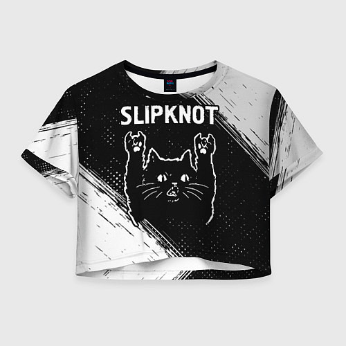 Женский топ Группа Slipknot и рок кот / 3D-принт – фото 1