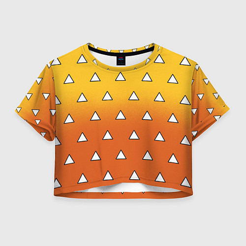Женский топ Оранжевое кимоно с треугольниками - Зеницу клинок / 3D-принт – фото 1