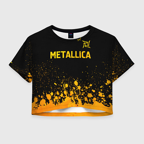 Женский топ Metallica - gold gradient: символ сверху / 3D-принт – фото 1