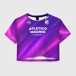 Футболка 3D укороченная женская Atletico Madrid legendary sport grunge, цвет: 3D-принт