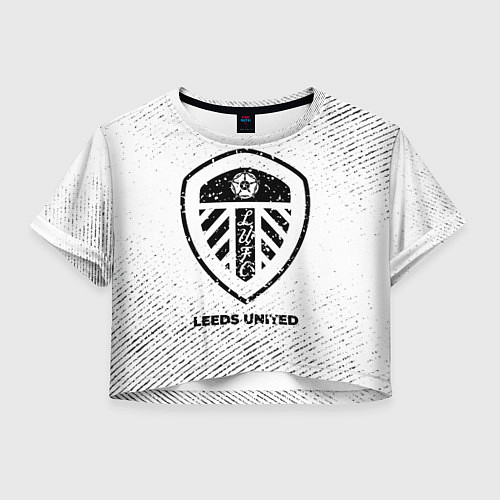 Женский топ Leeds United с потертостями на светлом фоне / 3D-принт – фото 1