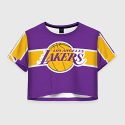 Футболка 3D укороченная женская LA Lakers NBA, цвет: 3D-принт