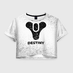 Футболка 3D укороченная женская Destiny с потертостями на светлом фоне, цвет: 3D-принт