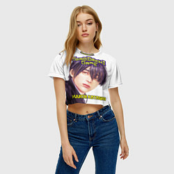 Футболка 3D укороченная женская Tomodachi Game: Юичи Катагири портрет, цвет: 3D-принт — фото 2