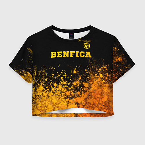 Женский топ Benfica - gold gradient: символ сверху / 3D-принт – фото 1