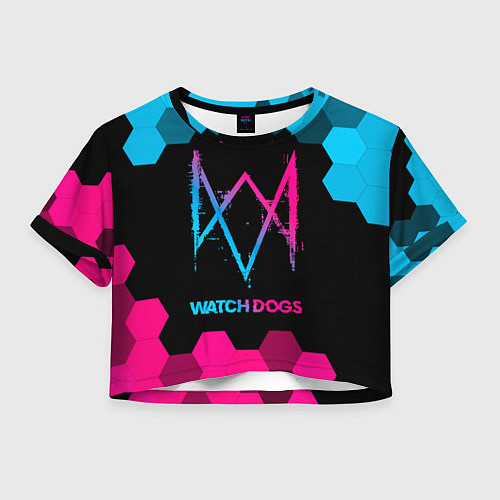 Женский топ Watch Dogs - neon gradient / 3D-принт – фото 1