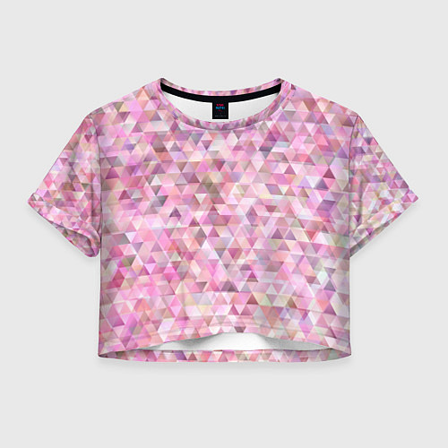 Женский топ Абстрактное множество розовых и фиолетовых треугол / 3D-принт – фото 1