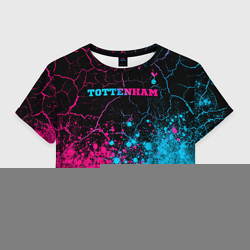 Женский топ Tottenham - neon gradient: символ сверху / 3D-принт – фото 1