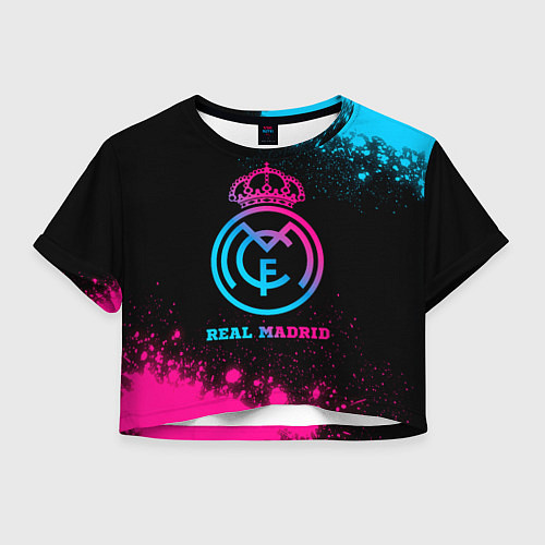 Женский топ Real Madrid - neon gradient / 3D-принт – фото 1