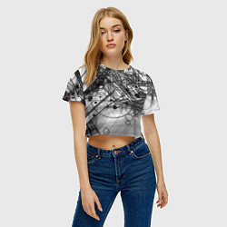 Футболка 3D укороченная женская Геометрические фигуры графика, цвет: 3D-принт — фото 2