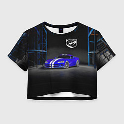 Футболка 3D укороченная женская Dodge Viper SRT GTS, цвет: 3D-принт