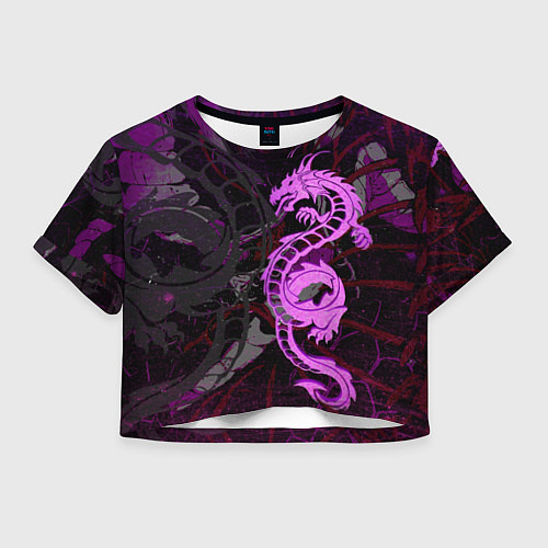 Женский топ Неоновый дракон purple dragon / 3D-принт – фото 1