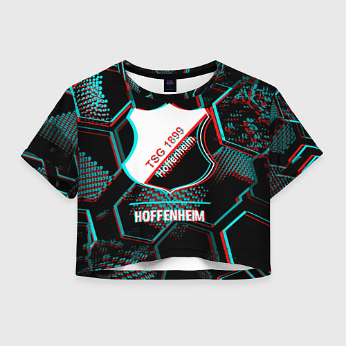 Женский топ Hoffenheim FC в стиле glitch на темном фоне / 3D-принт – фото 1