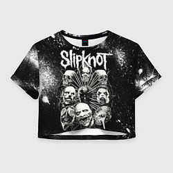 Футболка 3D укороченная женская Slipknot Black, цвет: 3D-принт