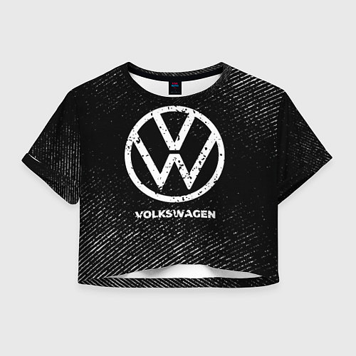Женский топ Volkswagen с потертостями на темном фоне / 3D-принт – фото 1