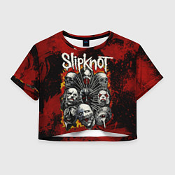 Футболка 3D укороченная женская Slipknot rock, цвет: 3D-принт