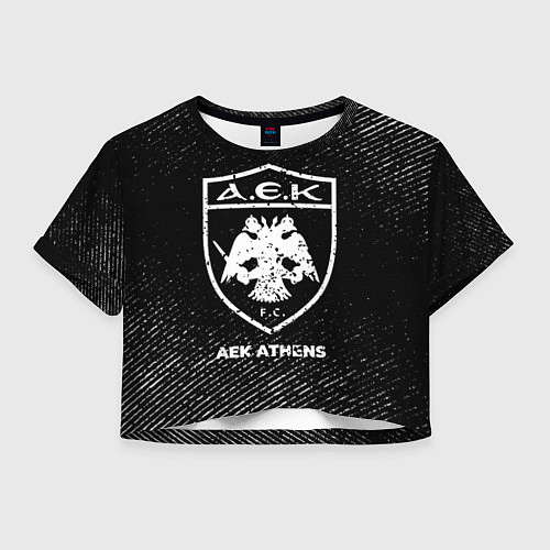 Женский топ AEK Athens с потертостями на темном фоне / 3D-принт – фото 1