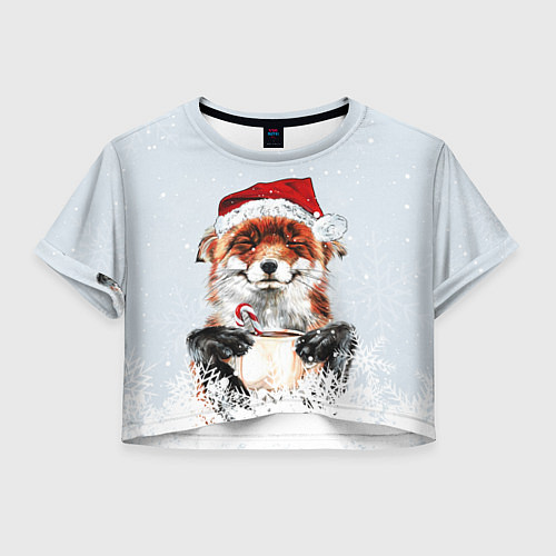 Женский топ Merry Christmas foxy / 3D-принт – фото 1