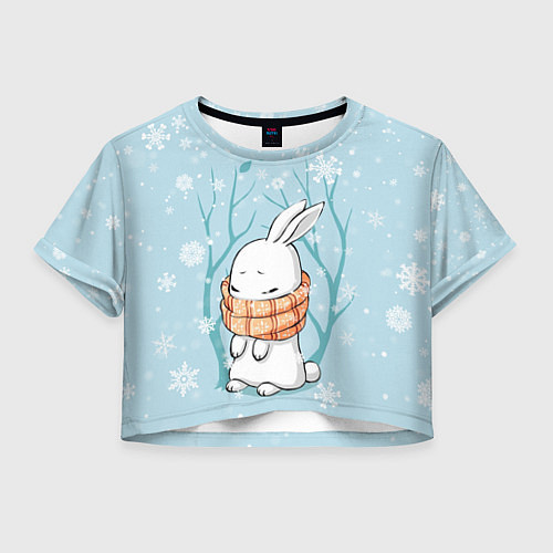Женский топ Кролик в снеженом лесу / 3D-принт – фото 1