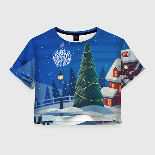 Женский топ Доброго нового года - праздничная елка / 3D-принт – фото 1