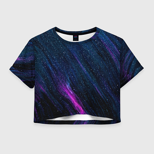 Женский топ Звёздное абстрактное фиолетовое небо / 3D-принт – фото 1