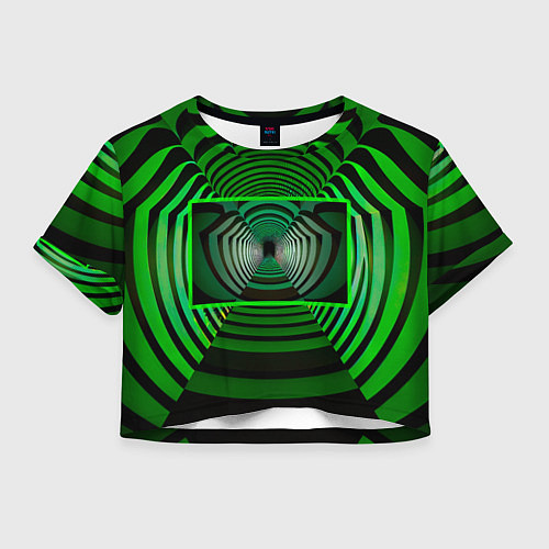 Женский топ Зелёный туннель - оптическая иллюзия / 3D-принт – фото 1