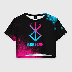 Футболка 3D укороченная женская Berserk - neon gradient, цвет: 3D-принт