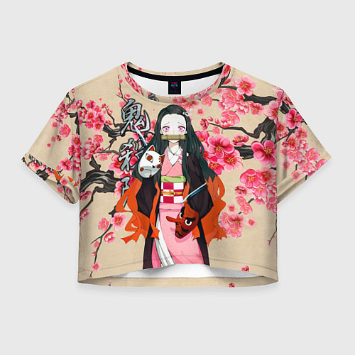 Женский топ Незуко Камадо под сакурой / 3D-принт – фото 1