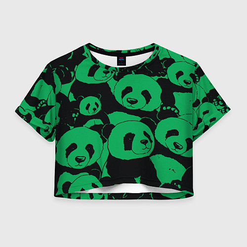 Женский топ Panda green pattern / 3D-принт – фото 1