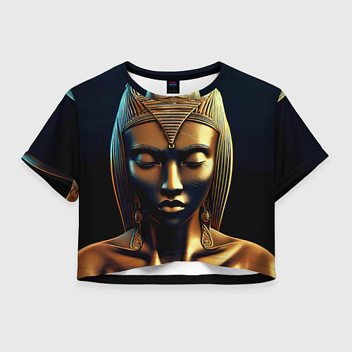 Женский топ Нейросеть - золотая статуя египетской царицы / 3D-принт – фото 1