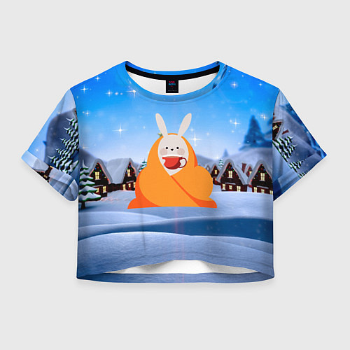Женский топ Заяц согревается под пледом / 3D-принт – фото 1