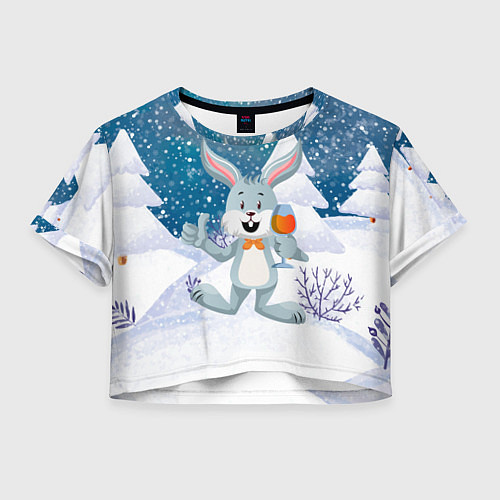 Женский топ Кролик с шампанским / 3D-принт – фото 1