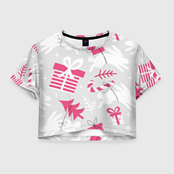 Футболка 3D укороченная женская Rabbit year, цвет: 3D-принт