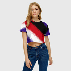 Футболка 3D укороченная женская Розлив краски, цвет: 3D-принт — фото 2