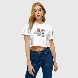 Футболка 3D укороченная женская Impostor among us мем, цвет: 3D-принт — фото 2