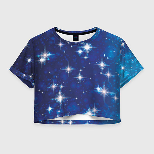 Женский топ Сияющие и блестящие звезды в ночном небе / 3D-принт – фото 1