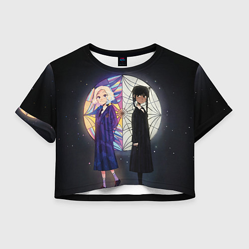 Женский топ Энид и Уэнсдэй на фоне окна / 3D-принт – фото 1