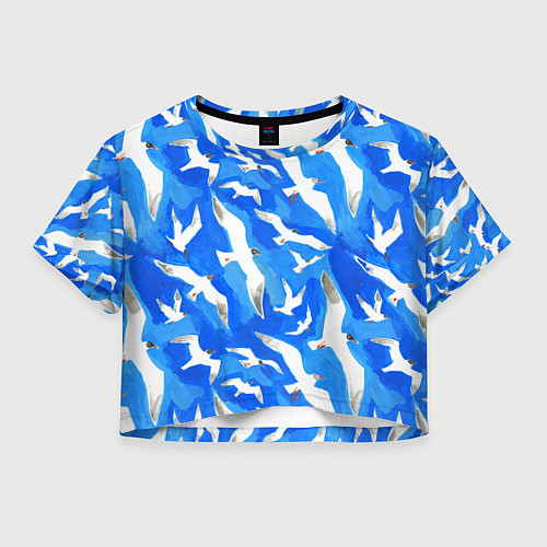 Женский топ Летящие чайки в небе / 3D-принт – фото 1
