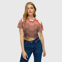 Футболка 3D укороченная женская Multi- faceted pattern, цвет: 3D-принт — фото 2