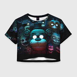 Футболка 3D укороченная женская Фредди VR, цвет: 3D-принт