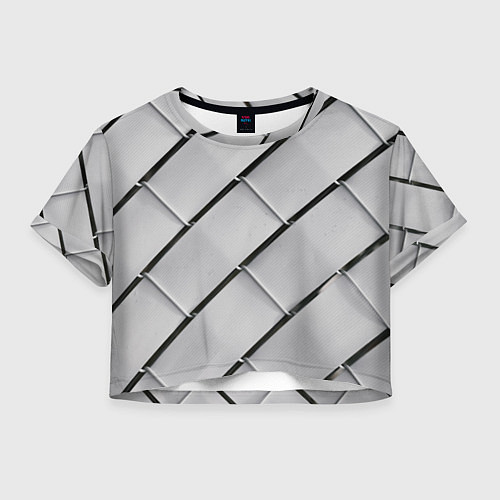 Женский топ Серый блоковый металлический паттерн / 3D-принт – фото 1