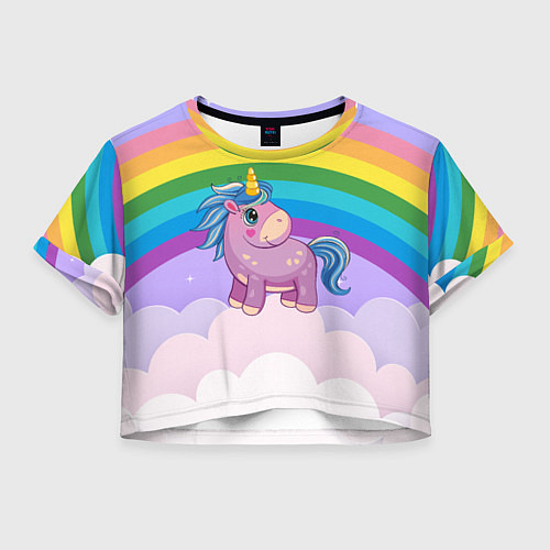Женский топ Единорог на фоне радуги / 3D-принт – фото 1